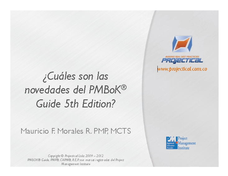 Que hay de nuevo PMBOK 5