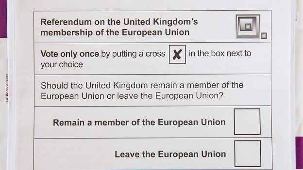 Los británicos tendrán que elegir entre el voto "Remain" (permanecer) y el "Leave" (salir).