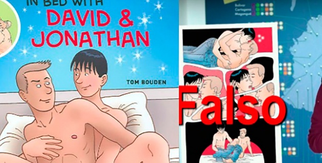 Portada del cómic, publicado en 2006, de donde están sacando las imágenes que circulan las redes sociales - Imagen del video del Mineducación en el que un funcionario desmiente la existencia de las cartillas.